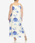 ფოტო #2 პროდუქტის Plus Size Floral Strap Maxi Dress