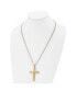 Polished Yellow IP-plated Crucifix Pendant Curb Chain Necklace