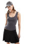 Weekday pointelle vest top in washed black