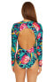 Trina Turk 299215 India Garden Paddle Long-Sleeve Swimsuit-Floral Print Multi XS