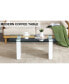 Glass Coffee Table with White Decorative Columns - Ct-1546