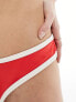 Фото #3 товара Stradivarius bikini pant with contrast piping in red