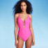 Фото #2 товара Women's Lace-Up Detail One Piece Swimsuit - Shade & Shore