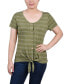 ფოტო #1 პროდუქტის Women's Short Sleeve Tie Front Top