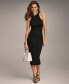 Фото #4 товара Donna Karan Women's Sleeveless Ruched Jersey Dress