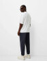 Bershka nylon trouser in navy