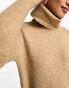 Фото #4 товара ONLY roll neck knitted mini jumper dress in beige