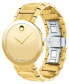 ფოტო #4 პროდუქტის Men's Swiss Sapphire Gold-Tone PVD Stainless Steel Bracelet Watch 39mm