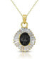 ფოტო #1 პროდუქტის 14K Gold Plated Overlay Cubic Zirconia Circle Solitaire Necklace