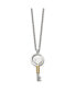 Фото #3 товара Yellow IP-plated CZ Heart Key Pendant Cable Chain Necklace