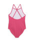 Toddler and Little Girls Stretch Jacquard One-Piece Swimsuit
