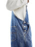 Tommy Jeans denim dungarees in mid wash