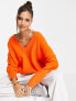 ASOS EDITION v neck jumper in bright orange