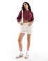 Levi's crop football logo long sleeve t-shirt in burgundy