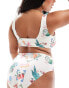 ASOS DESIGN Curve crop bikini top in postcard print Postkartendruck, 50 - фото #4