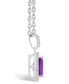 Фото #3 товара Amethyst (1-3/5 ct. t.w.) and Lab Grown White Sapphire (1/5 ct. t.w.) Halo Pendant Necklace in 10K White Gold