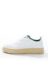 Фото #2 товара Pull&Bear retro trainer with green detail in white