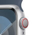 Apple Watch Series 9 Aluminium Silber"Silber 41 mm S/M (130-180 mm Umfang) Sturmblau GPS + Cellular