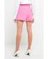 ფოტო #3 პროდუქტის Women's Waist Band Detail Shorts