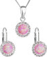 Фото #1 товара Glittering jewelry set with Preciosa crystals 39160.1 & light rose s.opal (earrings, chain, pendant)