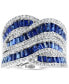 ფოტო #5 პროდუქტის EFFY® Sapphire (3-1/3 ct. t.w.) & Diamond (5/8 ct. t.w.) Swirl Statement Ring in 14k White Gold