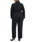 ფოტო #2 პროდუქტის Plus Size Striped Belted Pantsuit