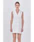 Фото #2 товара Women's Laced Sleeveless Blazer Mini Dress