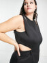 Extro & Vert Plus tailored wide leg cut out jumpsuit in black