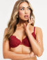 Фото #2 товара ASOS DESIGN Rosie lace padded plunge underwire bra in burgundy