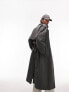 Topshop reversible long-line padded trench coat in charcoal