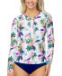 Фото #1 товара Купальник женский Island Escape Half-Zip Rasher Top, Created for Macy's