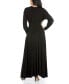 Фото #2 товара Women's V-Neck Long Sleeve Maxi Dress