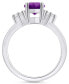 ფოტო #3 პროდუქტის Amethyst and Diamond Ring (1-3/4 ct.t.w and 1/10 ct.t.w) 14K White Gold