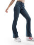 COLLUSION x007 stretch flare jeans in midwash blue
