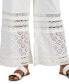 Фото #3 товара Широкие брюки Style & Co. из хлопка с кружевными узорами для женщин, на поясе, для Macy's
