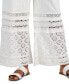 ფოტო #3 პროდუქტის Women's Cotton Crochet Wide-Leg Pull-On Pants, Created for Macy's