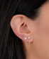 ფოტო #2 პროდუქტის Cubic Zirconia Double Pierced Chain Drop Earrings in Gold-Plated Sterling Silver, Created for Macy's