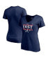 ფოტო #1 პროდუქტის Women's Navy Atlanta Braves 2021 NL East Division Champions Locker Room Plus Size V-Neck T-shirt