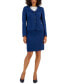 ფოტო #1 პროდუქტის Women's Curved Collar Button-Front Jacket & Pencil Skirt Suit