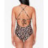Фото #2 товара Bar Iii 281537 Leopard X-Back One-Piece Swimsuit, Women's Swimsuit size XS