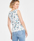 Фото #4 товара Women's Floral Smocked Square-Neck Tank, Created for Macy's