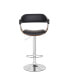 Contemporary Swivel Adjustable Barstool with Padded Armrests