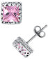 ფოტო #2 პროდუქტის Cubic Zirconia Princess Stud Earrings in Sterling Silver, Created for Macy's