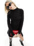 Фото #1 товара Vero Moda high neck ruched front long sleeved top in black