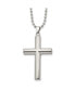 Фото #1 товара Chisel brushed and Polished Cross Pendant on a Ball Chain Necklace