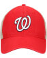 Фото #3 товара Men's Red, Natural Washington Nationals Flagship Washed MVP Trucker Snapback Hat