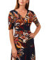 ფოტო #4 პროდუქტის Petite Floral-Print Button-Front Midi Dress