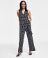 Women's Sleeveless Tie-Waist Jumpsuit, Created for Macy's