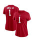 ფოტო #1 პროდუქტის Women's Deebo Samuel Sr Scarlet San Francisco 49ers Player Name Number T-Shirt