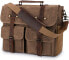 Фото #2 товара NUBILY Briefcase Men's Shoulder Bag Leather Canvas Work Bag Shoulder Bag for Men, Laptop Bag Messenger Bag for 15.6 Inch Laptop